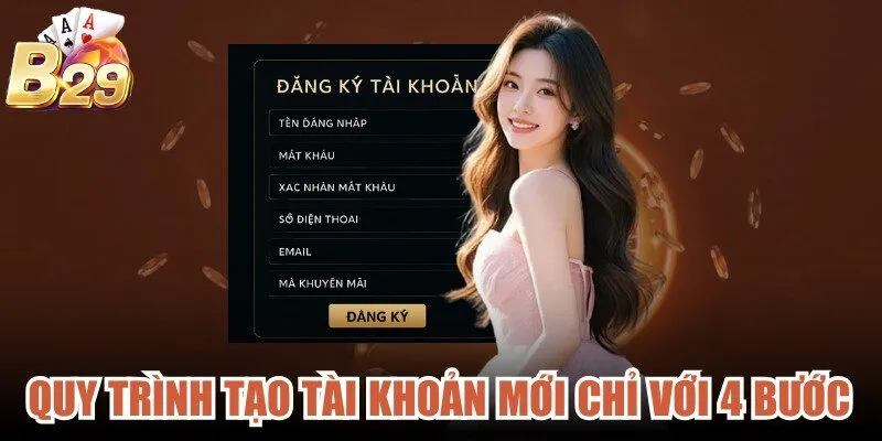 Quy trình tạo tài khoản mới chỉ với 4 bước